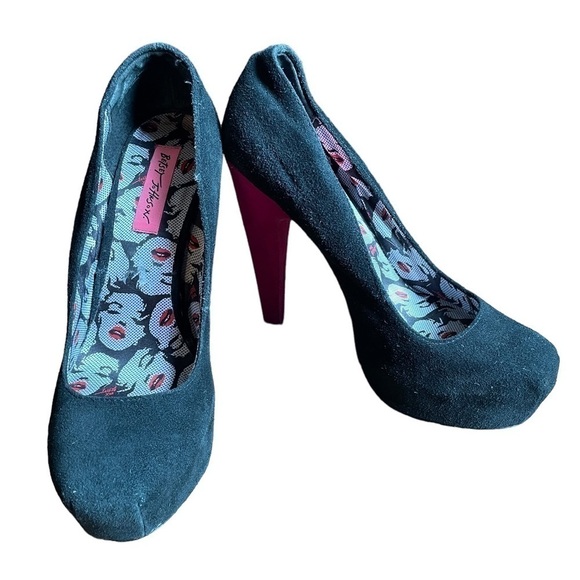 Betsey Johnson Maxean Two Toned Leather Heels 8.5 Marilyn Monroe - Picture 2 of 10